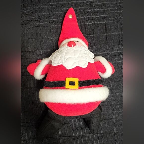 1982 Hallmark Santa Claus Felt Plush with Bean Bag Bottom & Legs - Picture 5 of 7